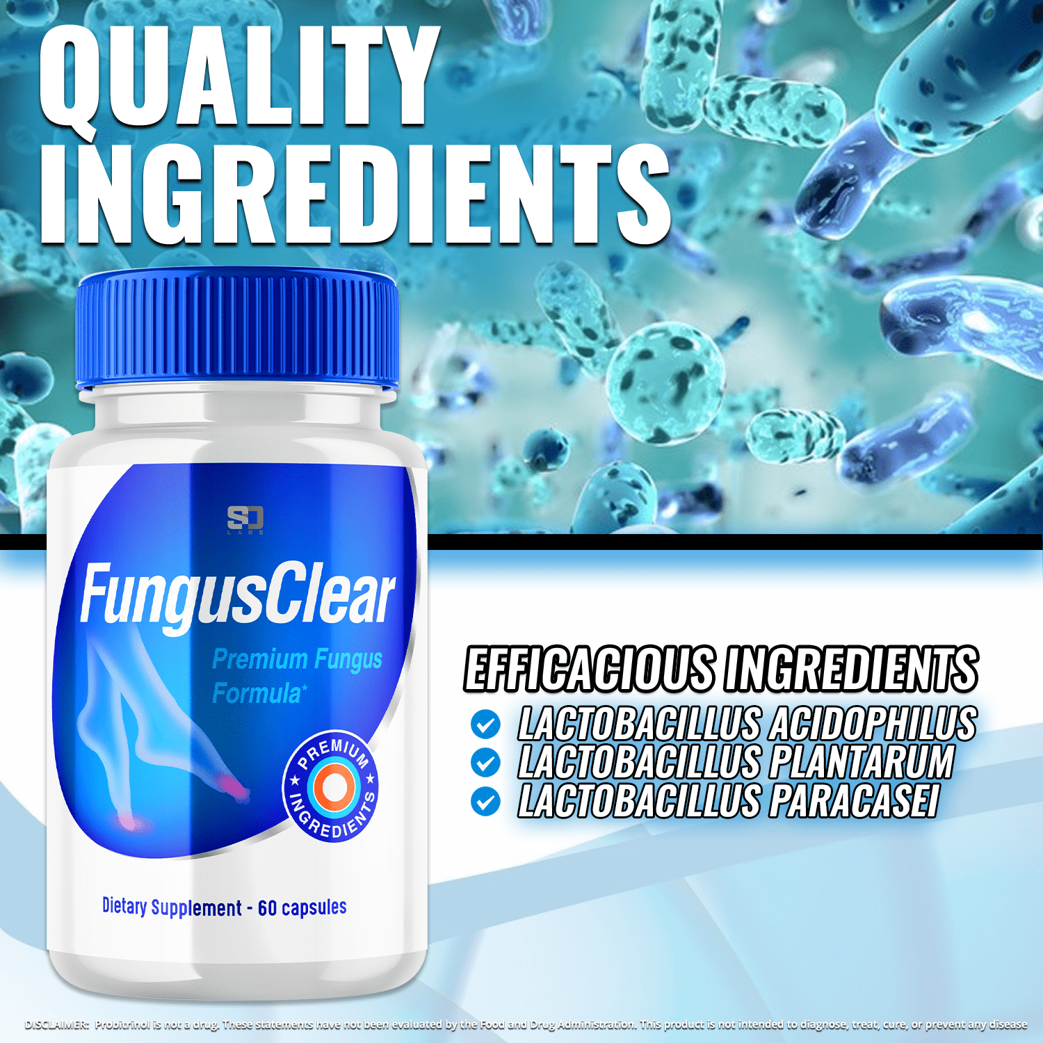 Fungus Clear - Probiotic Supplement - Supports Strong Healthy Natural Clear Toe and Finger Nails - Nail Treatment Plus Eliminates Fungus - 120 Capsules (2 Pack)