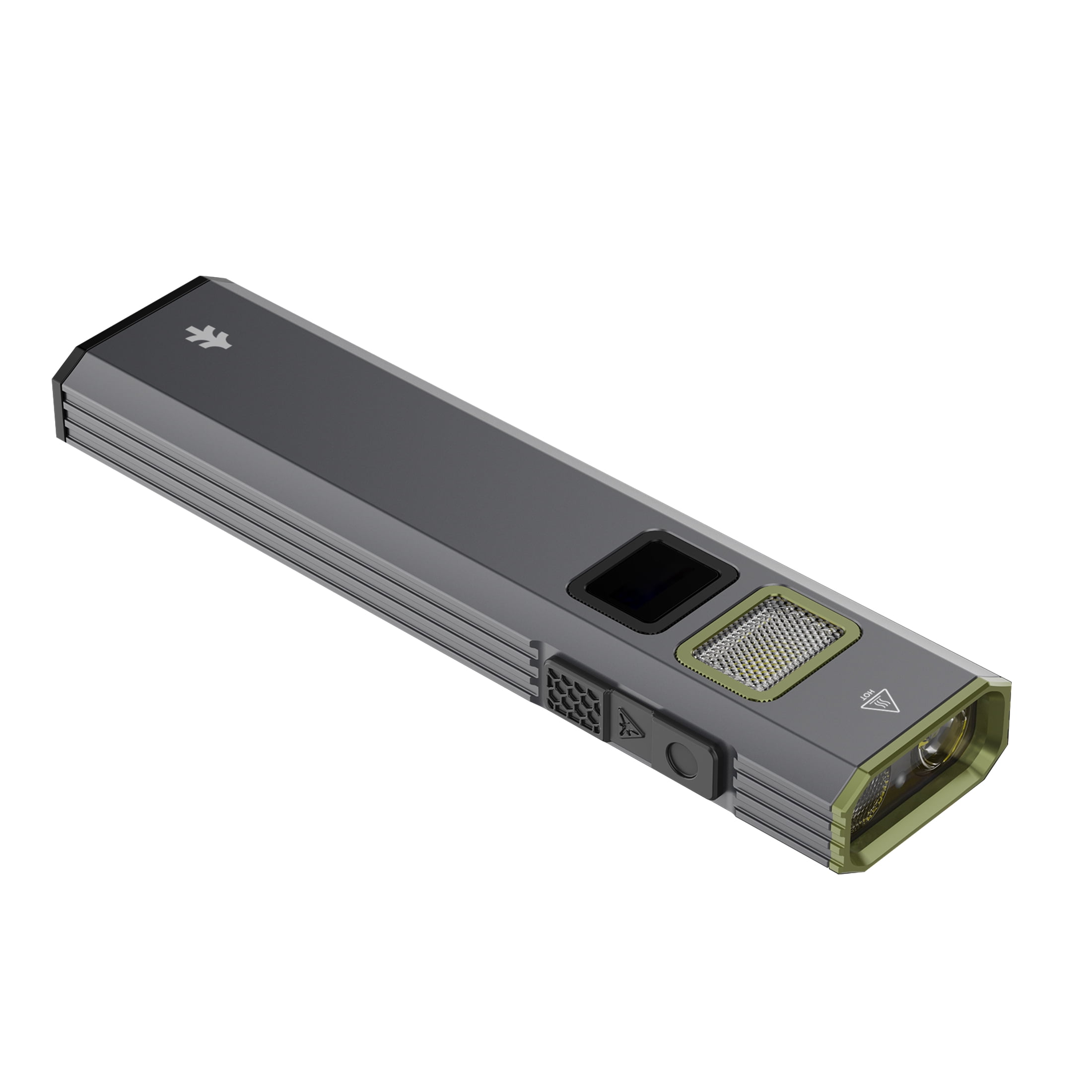 Swiss Tech Dunn 2500 Lumen Flat EDC Rechargeable LED Flashlight with Laser, OLED, IP67