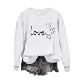 thumbnail image 1 of Sudadera Penkiiy Valentine para mujer: lindas camisetas del día de San Valentín Love Heart Graphic Print Suéter de manga larga Tops XS White, 1 of 5