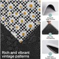 thumbnail image 3 of Black Daisy Flower Checkered Pattern Kitchen Rugs Sets Of 3,Kitchen Runner Rugs Non Skid Washable,Decorative Kitchen Floor Mats for Kitchen,Sink,Laundry,17"x30"+ 17"x47" + 17"x59", 3 of 6