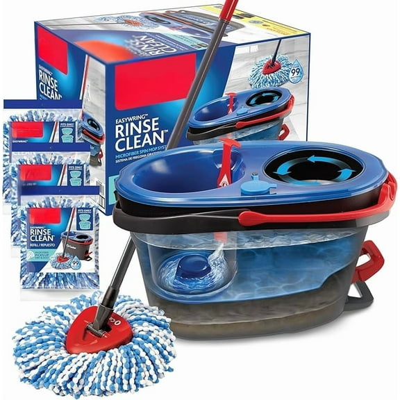 Spin Mop & Bucket System | Clean with Clean Water | Removes of Bacteria