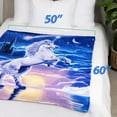 thumbnail image 4 of Unicorn Fleece Blanket for Bed, 50" x 60" Unicorn Fleece Throw Blanket for Girls, Women, Men and Kids - Super Soft Plush Unicorn Blanket Throw Plush Blanket Unicorn Gifts for Girls, 4 of 6