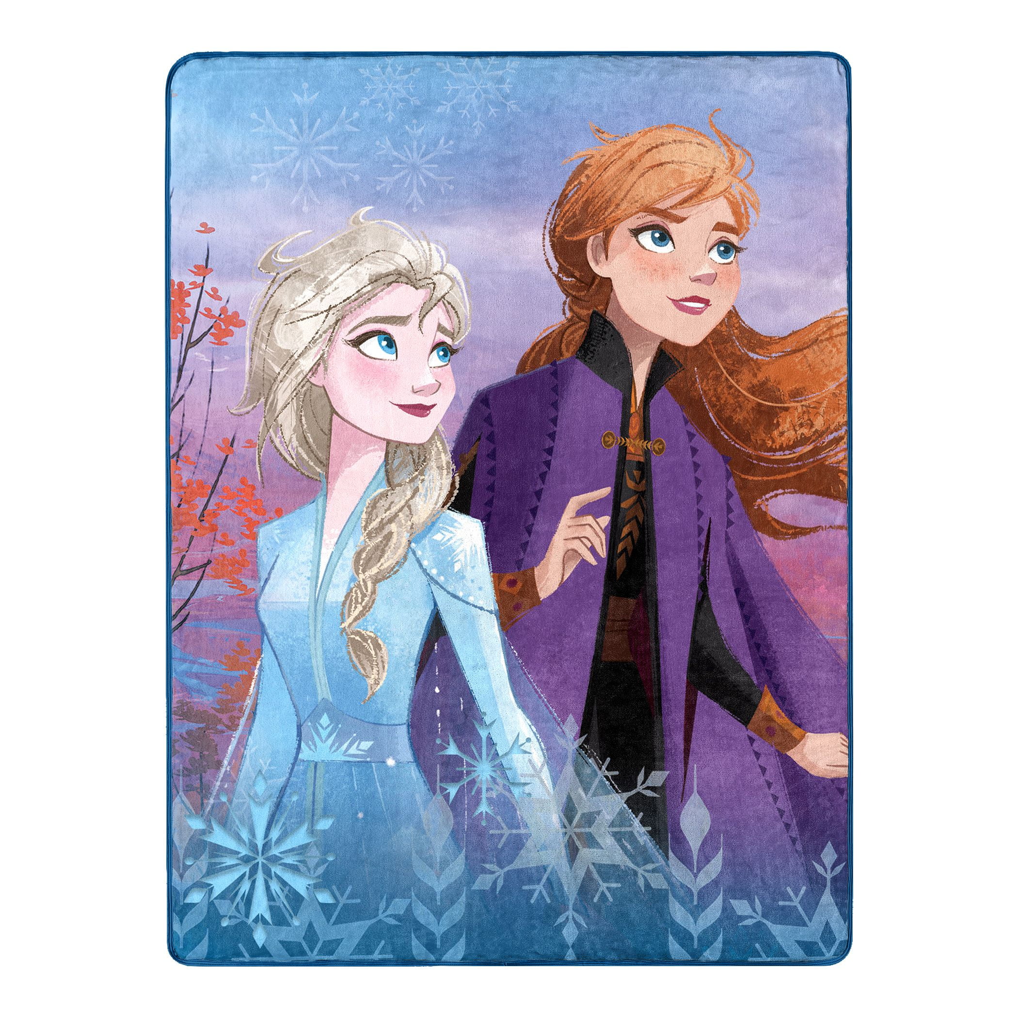 Disney Frozen Elsa Purple Fleece Throw Blanket and pull Bag  2-Pc Set 40x50in 