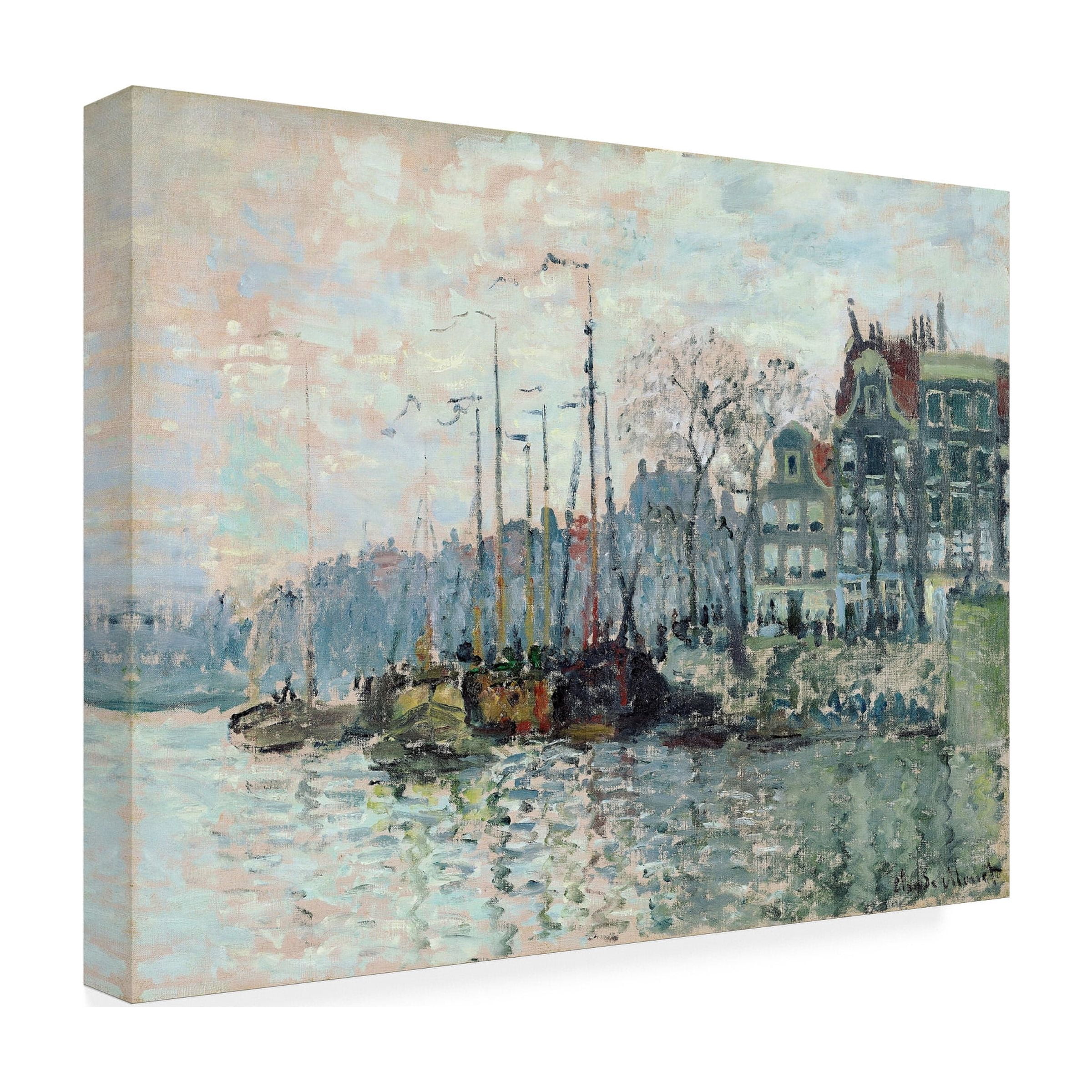 Monet 'View Of The Kromme Waal In Amsterdam' Canvas Art