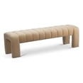 thumbnail image 1 of Meridian Furniture Andaz 17.5" Velvet & Solid Wood Bench in Camel, 1 of 8