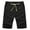 02-Black, variant on Iceglad Men's Linen Casual Classic Fit Short Drawstring Summer Beach Shorts