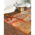 thumbnail image 2 of Unique Loom Estrella Collection Modern, Abstract, Light Colors, Distressed Area Rug, 7 ft x 10 ft, Orange/Beige, 2 of 2