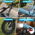 thumbnail image 5 of Lohoms 16" Folding Adult Electric Bike, 20mph 30 mile 350W 3 Riding Mode Commuter Foldable E-Bike for Adult, 16" Fat Tire Mountain Electric Bicycle, With APP Control, Blue, 5 of 9