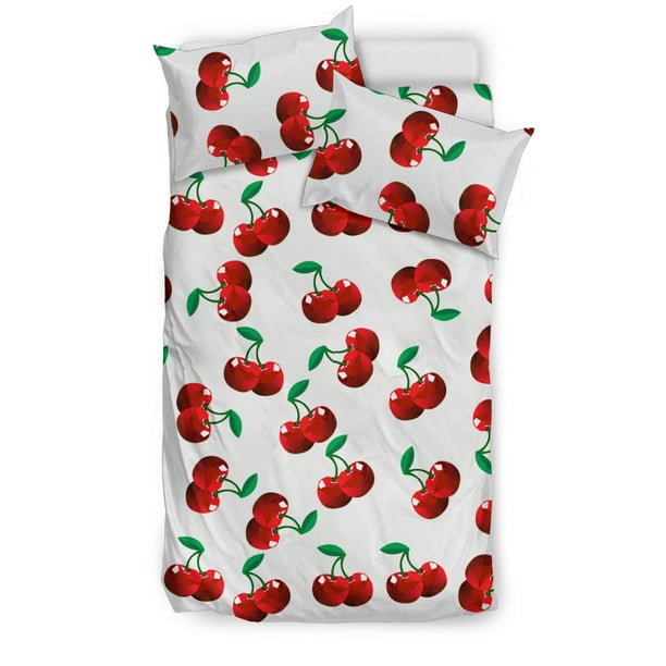 Juego de cama con estampado de cerezas