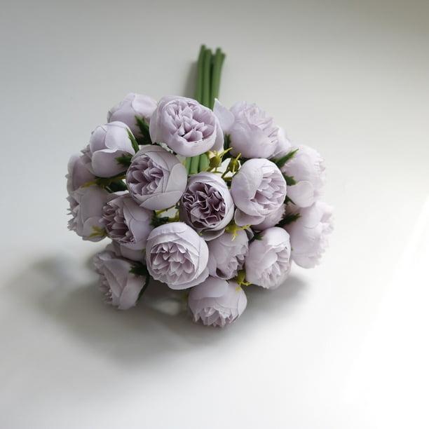 Ramo de Rosas de Té, Flores Artificiales para Bodas, Decoración Del Hogar.