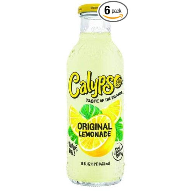 Calypso Lemonades 16 Ounce Glass Bottles 6 Pack (Original Lemonade