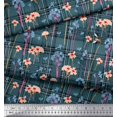 thumbnail image 3 of Soimoi Viscose Chiffon Fabric Floral & Check Print Sewing Fabric Yard 42 Inch Wide, 3 of 5