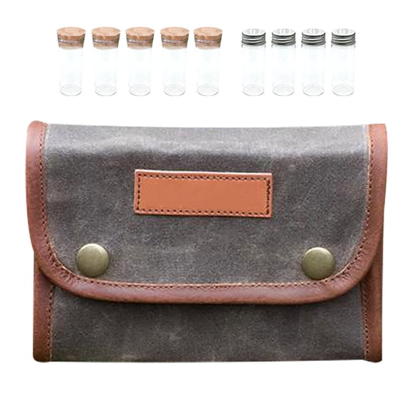 Sonducket Paquete de 9 botellas de condimento para exteriores con bolsa organizador de tarros de especias verde Kits de desorden para acampar Caqui