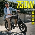thumbnail image 6 of HOVSCO Gtrs Electric Bike for Adults, 20'' Fat Tire, 750W Motor 48V 15AH Tested to UL2849 Standard by SGS, Hydraulic Disc Brakes, 6 of 10