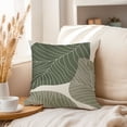 thumbnail image 3 of Ethan Taylor Botanical Throw Pillow Soft Cushion Cover 'Sage Green Leaves Plants Leaves Leaf' Bohemian Pattern Decorative Square Accent Pillow Case, 18x18 Inches, Green, Green, 3 of 5
