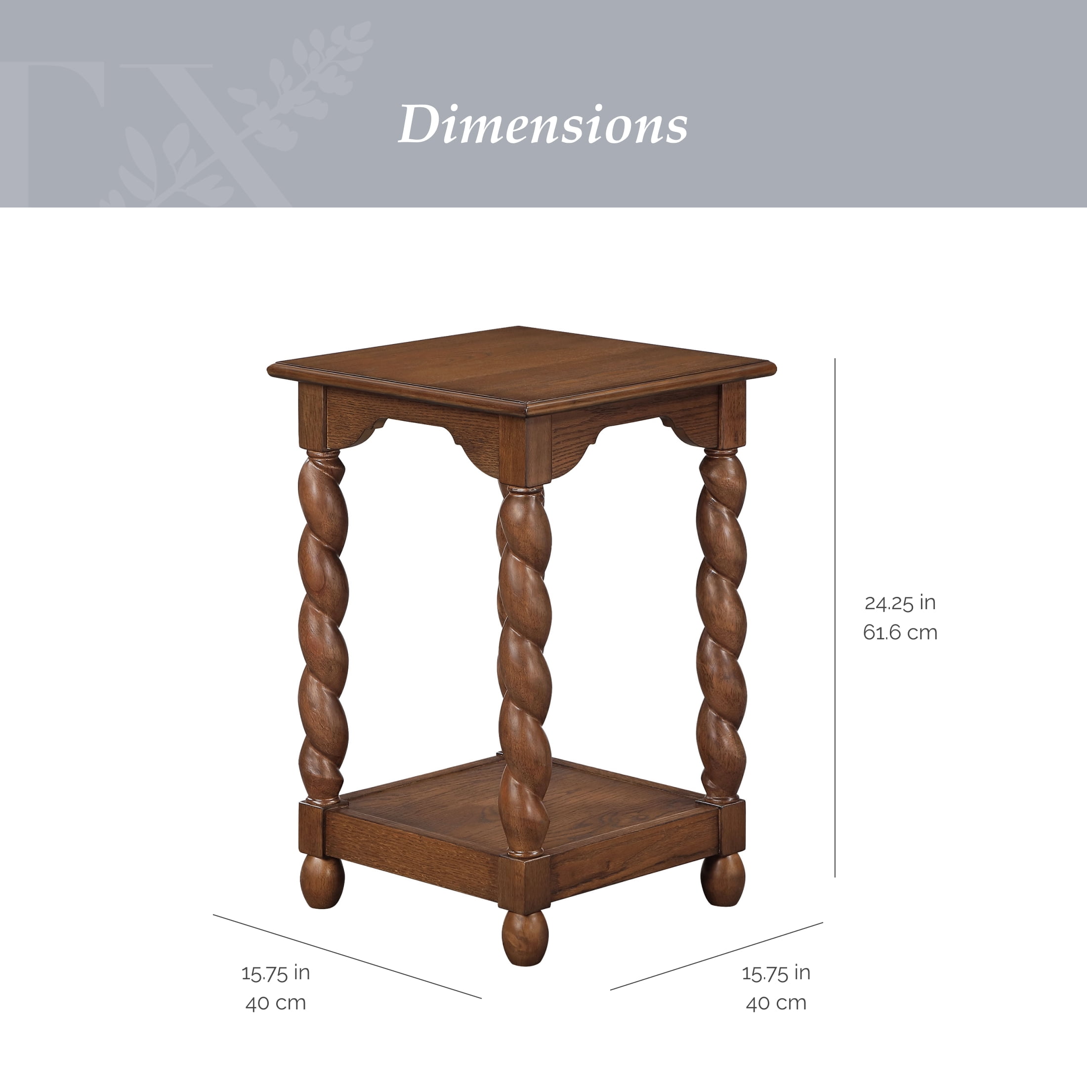 My Texas House Lewis End Table, Warm Brown