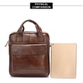 thumbnail image 4 of Bandolera de hombro de cuero genuino para hombre, bandolera ajustable con bandolera para viaje, trabajo, bolso de negocios, 4 of 8
