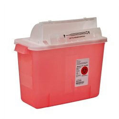 SharpStar Sharps Container 8534SA In-Room 1-Piece Horizontal Entry Lid Translucent Red Each 8 Quart