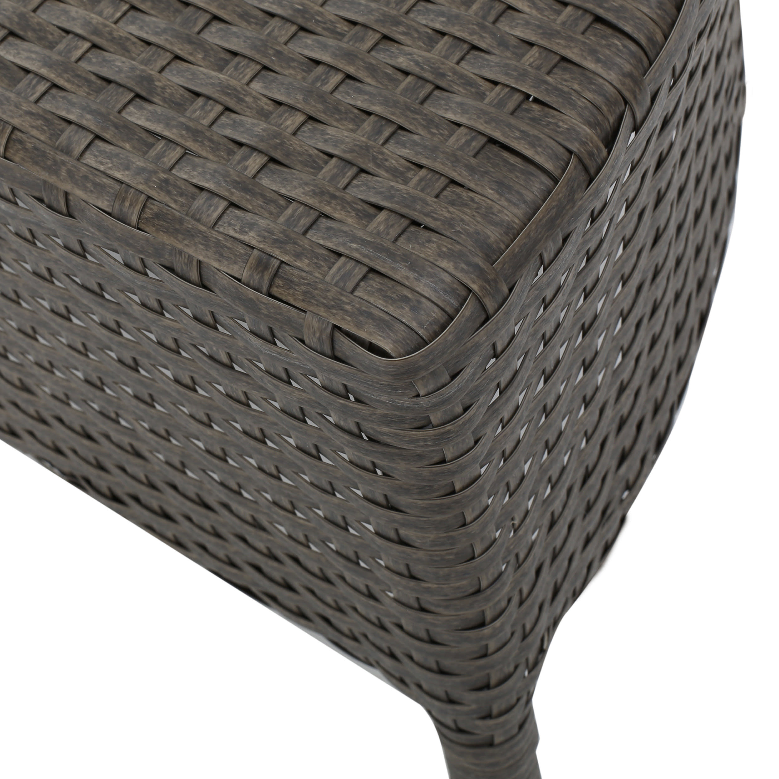Adelina Wicker Outdoor Half-Round Coffee Table, Brown