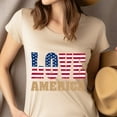 thumbnail image 4 of Love America T-Shirt | Patriotic USA Flag Graphic Tee for Men and Women, Maroon, L, 4 of 6
