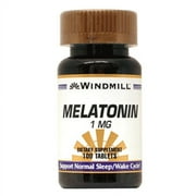 Windmill Melatonin 1Mg Tablets To Support Normal Sleep, 100 Ea, 3 Pack