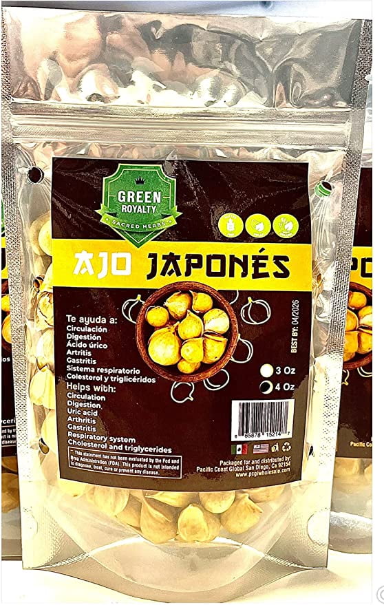 AJO Japonés (Japanese Garlic) 100 Natural 4 oz resealable Bag Vegan