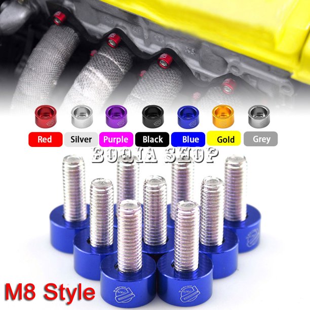 Aluminio Coche JDM M8 9 Unids/Pack Fender Arandelas Y Perno Para Honda Air Entrada Colector Motor huangjie unisex