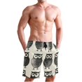 thumbnail image 4 of Men's Short Pants Beach Pants Men's Beach Shorts Short Pants Quick Drying Pants Lightweight and Breathable Fashionable and Unique S Black Owl, 4 of 8