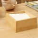 thumbnail image 4 of Porta-servilletas de bambú cuadrado con bandeja de madera - Caja natural de almacenamiento de 5x5x3 pulgadas para cocina, escritorio de oficina y mesa de comedor, 4 of 7