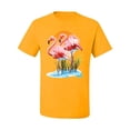 thumbnail image 2 of Wild Bobby, Flamingo Love Print, Animal Lover, Men Graphic Tee, Gold, 4X-Large, 2 of 4