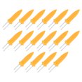 thumbnail image 1 of Uxcell 16-Pack Sujetadores de Maíz, Sujetadores de Acero Inoxidable de 3.5 Pulgadas para Mazorcas de Maíz con Mangos de TPR y Diseño Interlocking [Amarillo], 1 of 6