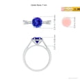 thumbnail image 4 of ANGARA Natural Tapered Shank 1.45 ct Tanzanite Solitaire Ring with Diamonds in 14K White Gold for Women (Size-7mm) | December Birthstone, Anniversary, Jewelry Gift for Women | Natural Tanzanite Ring, 4 of 9