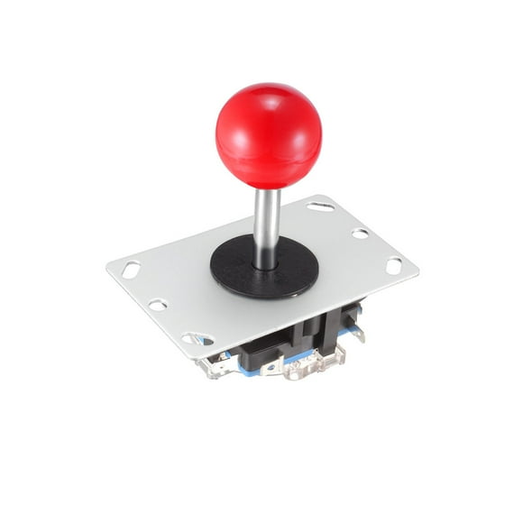 Palanca de control Joystick Interruptor Rocker de 4 vías Mango de bola roja Piezas DIY Juego clásico de competencia de lucha arcade