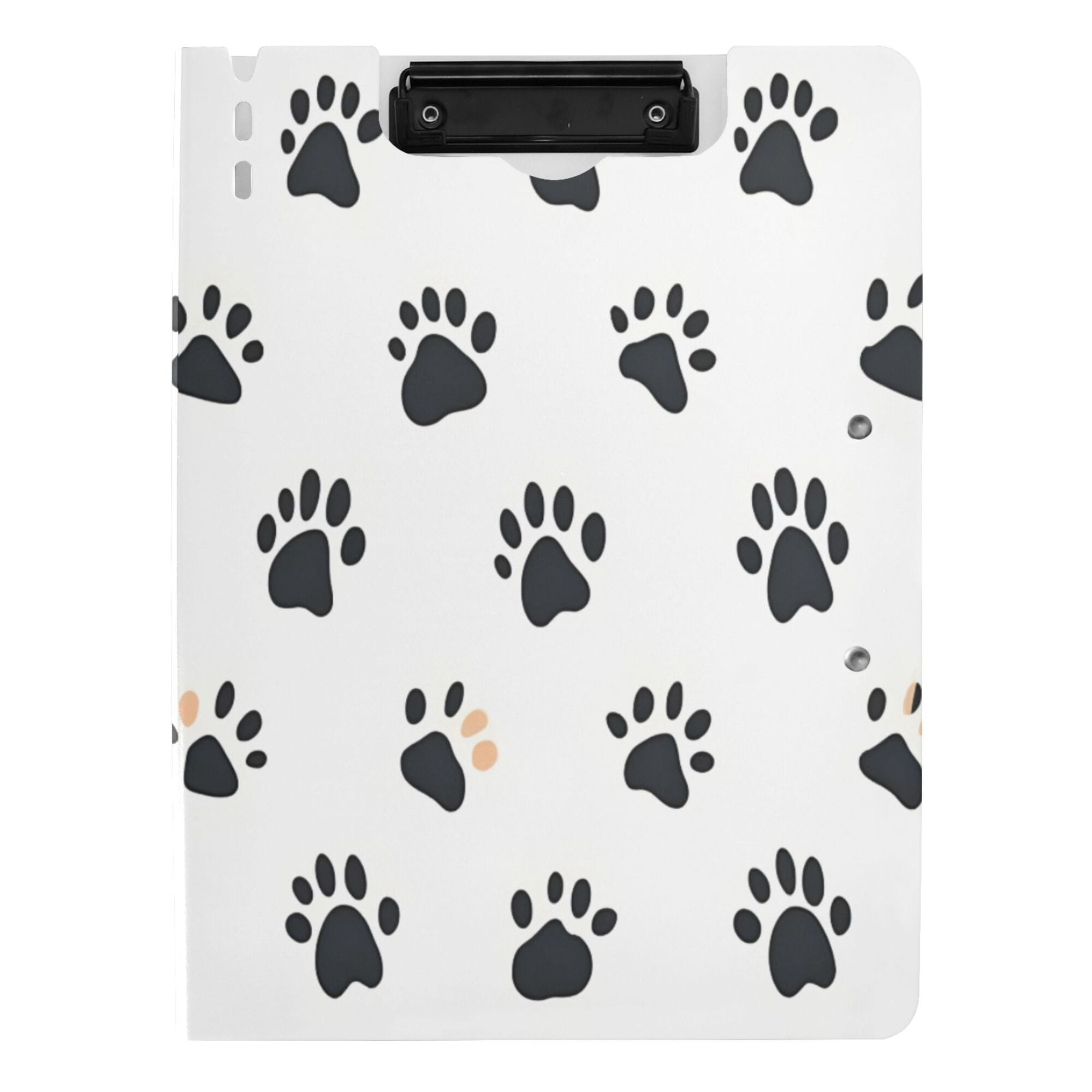 FORMRS A4 Clipboard Folder with Pen Holder Horizontal Foldable School Office Binder, Black Cartoon Cat Paw