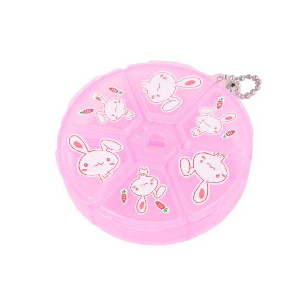 Unique Bargains Household Portable Clear Pink Plastic 3 Compartment