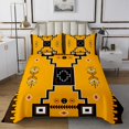 thumbnail image 1 of Erosebridal Tribal Aztec Coverlet Set King,Black and Gold Bedding Set,Geometry Room Decor,3-Piece, 1 of 5