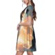 thumbnail image 2 of Balery Cloud Border Collie Vestidos sueltos de manga corta para mujer, vestidos de verano 2025, vestidos casuales de corte A con vuelo., 2 of 6