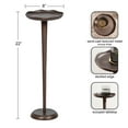 thumbnail image 2 of Kate and Laurel Alessia Modern Decorative Metal Drink Table, 8 x 8 x 22, Bronze, Round Cast Aluminum Pedestal Plant Stand with Rough Texture and Deckled Edge, 2 of 7