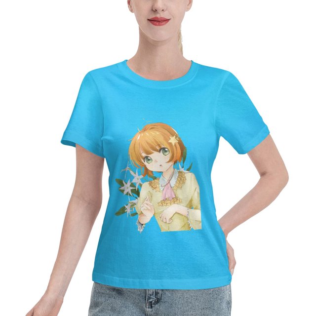 Women's Basic Short Sleeve T-Shirt Cardinal Girl Sakura