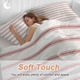thumbnail image 4 of 3 Piece Red Striped Duvet Cover Set Full Size, Microfiber Comforter/Quilt Cover with Corner Ties and 2 Pillowcases, Rustic Red Stripe Modern Art Beige All Season Soft Bedding with Zipper Closure, 4 of 8