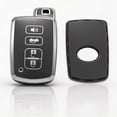 thumbnail image 3 of Key Fob Cover Compatible with Fit for Toyota Avalon Camry Corolla RAV4 Sequoia Highlander 4Runner 2011-2019 4 Button Soft TPU Keychain Case Holder Protector,B Gray, 3 of 5