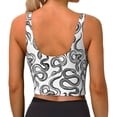 thumbnail image 3 of Fotbe Hand Drawn Snake Pattern Womens' Sports Bra Longline Wirefree Padded with Medium Support Sports Moisture-Wicking Workou Vest,Tank Top-, 3 of 9
