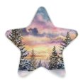 thumbnail image 2 of Star Night Light Auto On/Off Plug-in Wall Light with Light Sensor Warm White LED for Home Party Watercolor Winter Landscape, 2 of 6