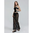 thumbnail image 5 of LMLYSoH Women's Lace Long Skirts Vintage High Waist Solid Color See-Through Midi Skirts Slim Fit Skirts, 5 of 9