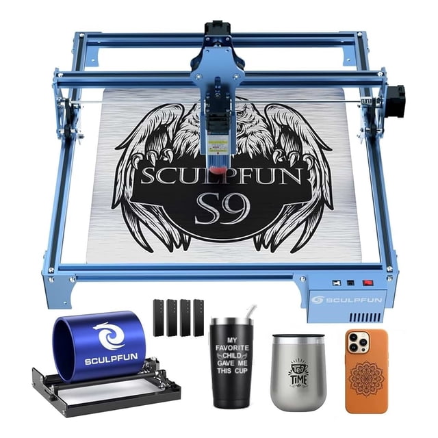 Sculpfun S9 90W Grabador Láser Y Rodillo Giratorio