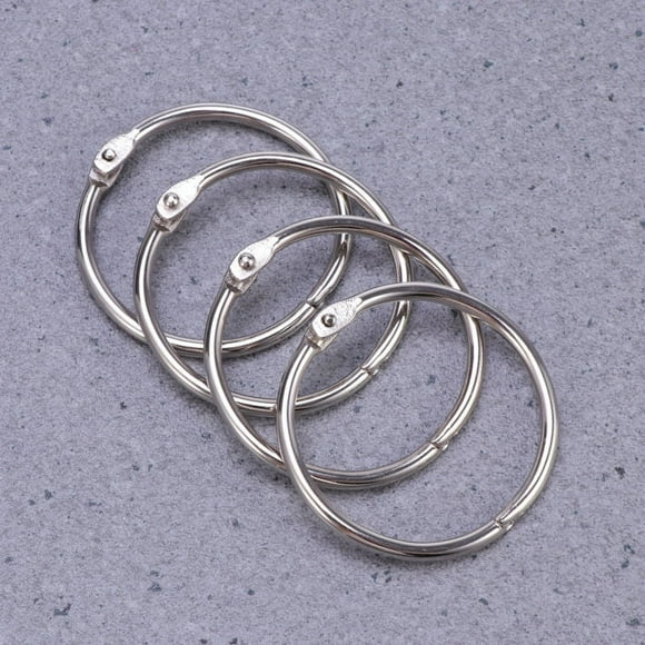 KAKOWELY 10pcs Loose Leaf Binder Rings Metal Scrapbooking Book Ring Keychain Clip Holder for Photo Paper Organization,1.77"X1.77"X0.12"