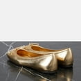 thumbnail image 3 of FSJ Women Square Toe Slip on Ballet Shoes Bowknot with Pearls Flats Comfortable Dance Work Shoes Size 12 Gold, 3 of 5