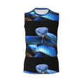 thumbnail image 6 of Lsque Blue Viper Snake Print Men's Cotton Blend Sleeveless Muscle Shirts (S-3XL)- Moisture Wicking, Odor Protection, UPF 30+,Medium, 6 of 8