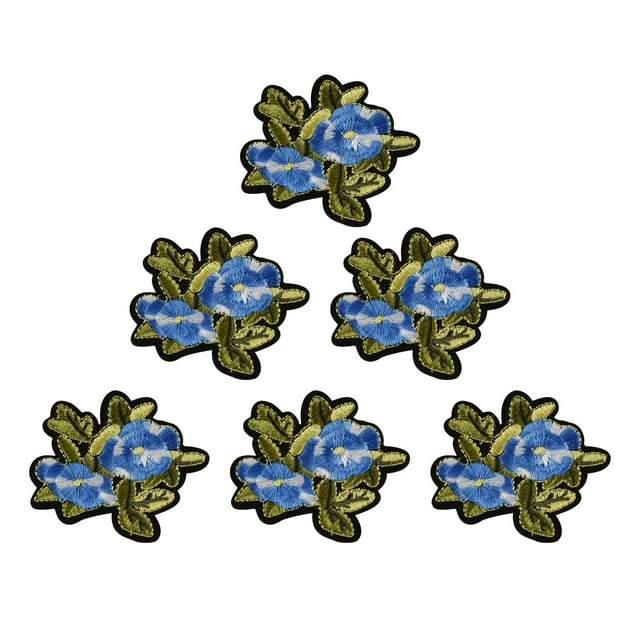 Vaidha 6Pcs Rose Embroidery Badge Clothes Fabric Patch Applique Decor DIY