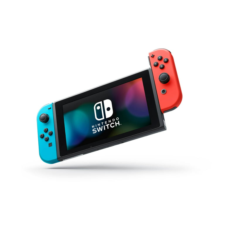 Nintendo Switch with Neon Blue and Neon Red Joy-Con - game console - black,  neon red, neon blue - HADSKABAH - Gaming Consoles & Controllers 